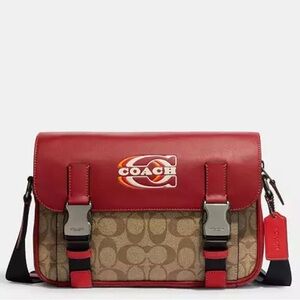 Coach Red and Beige Messenger Bag
